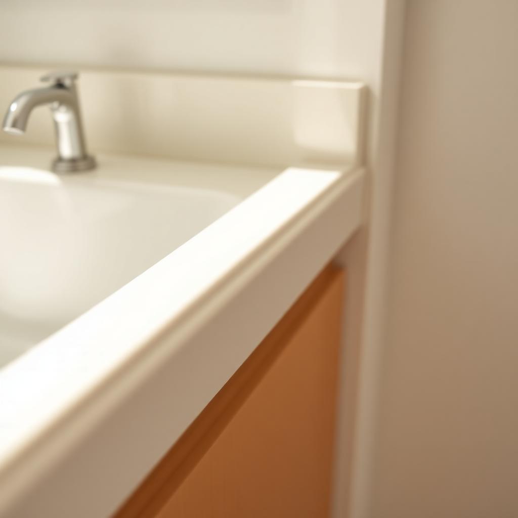 Bathroom Caulk & Vanity after