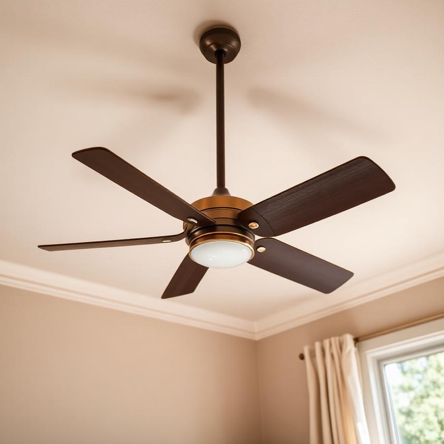 Newly installed ceiling fan