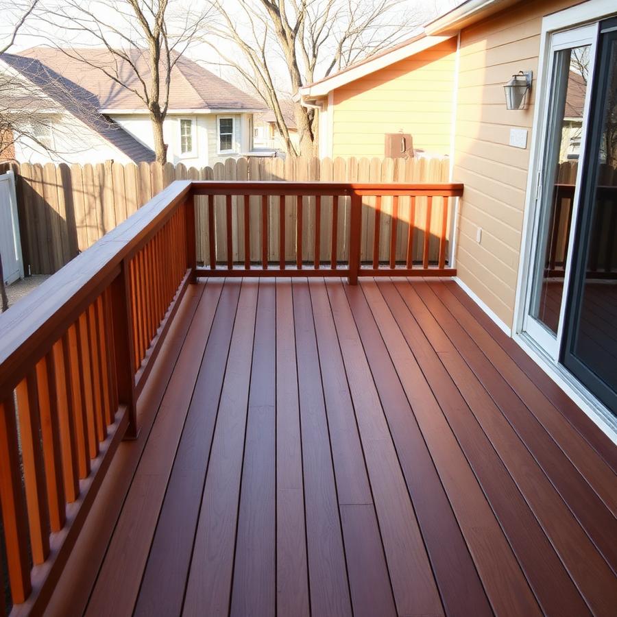 Restained backyard deck