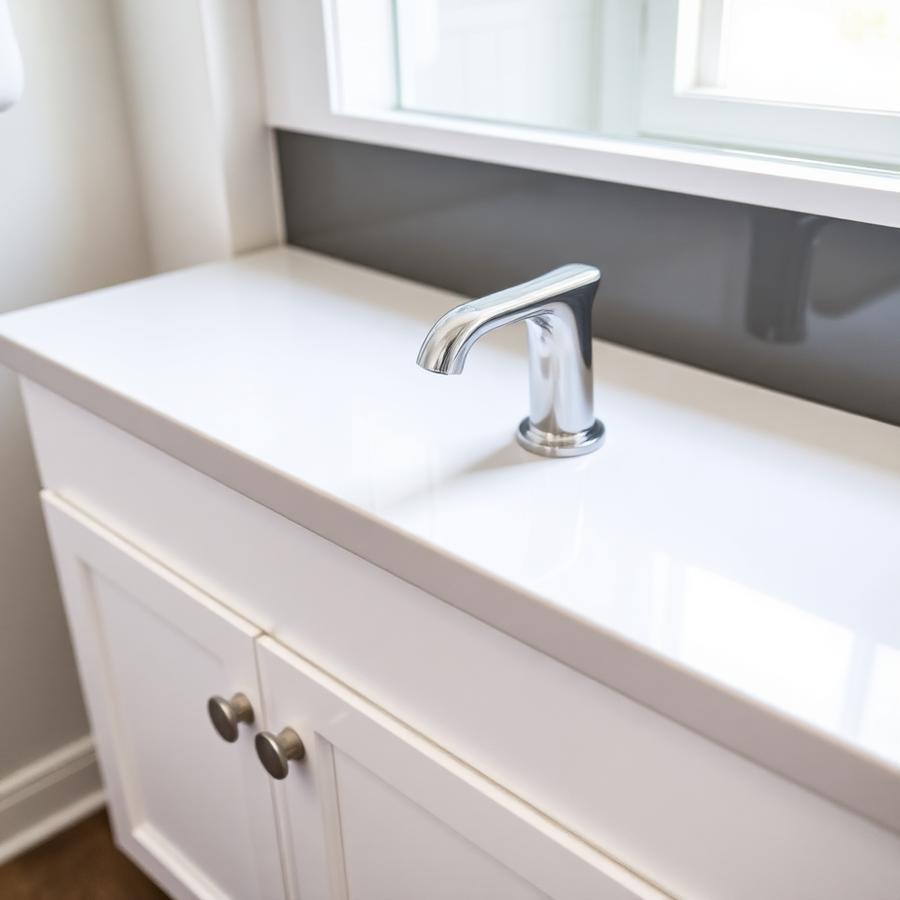 Installed bathroom vanity